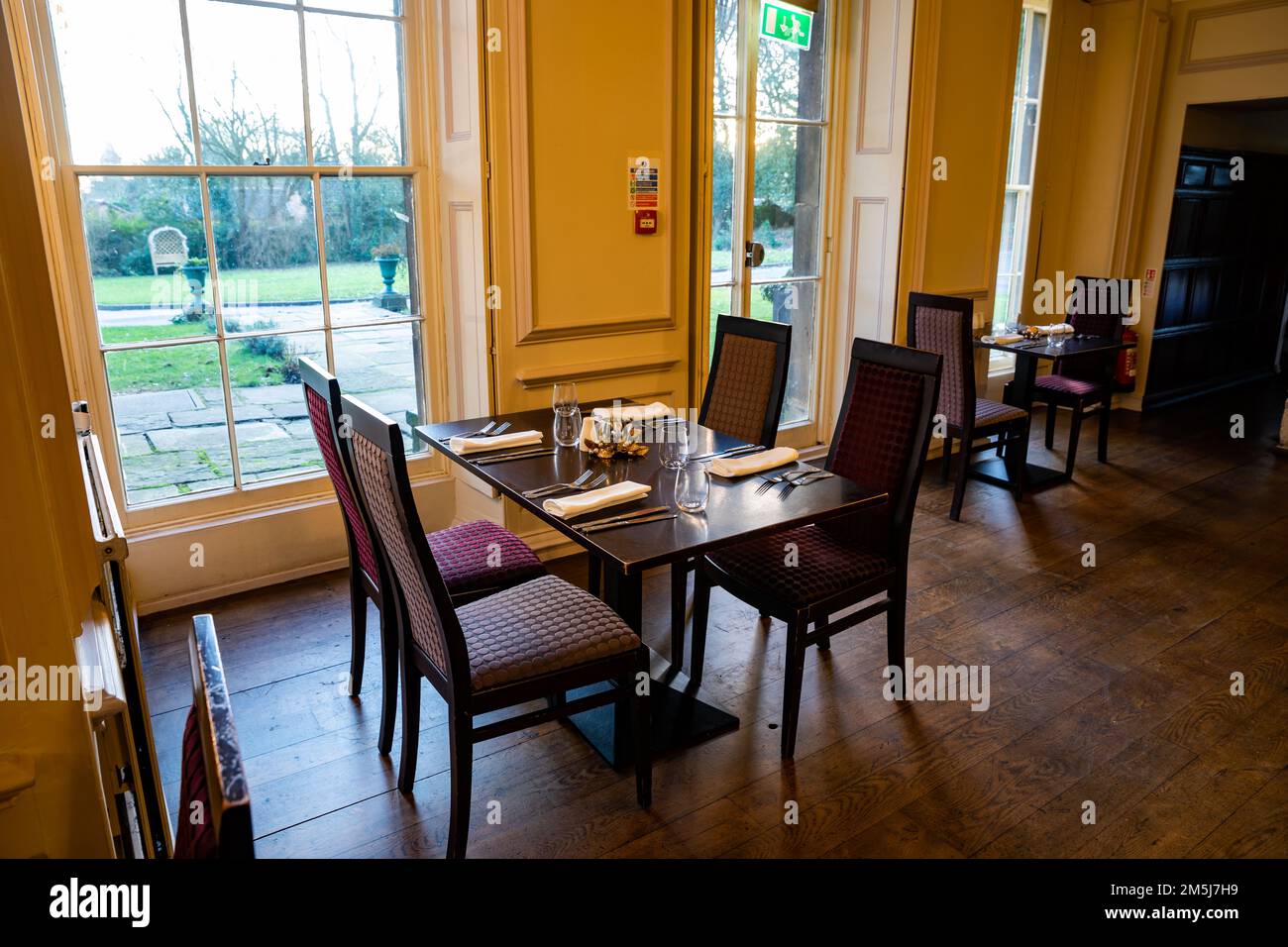 Dining Room in the Best Westen Plus Mosborough Hall Hotel in Sheffield, Uk Stock Photo