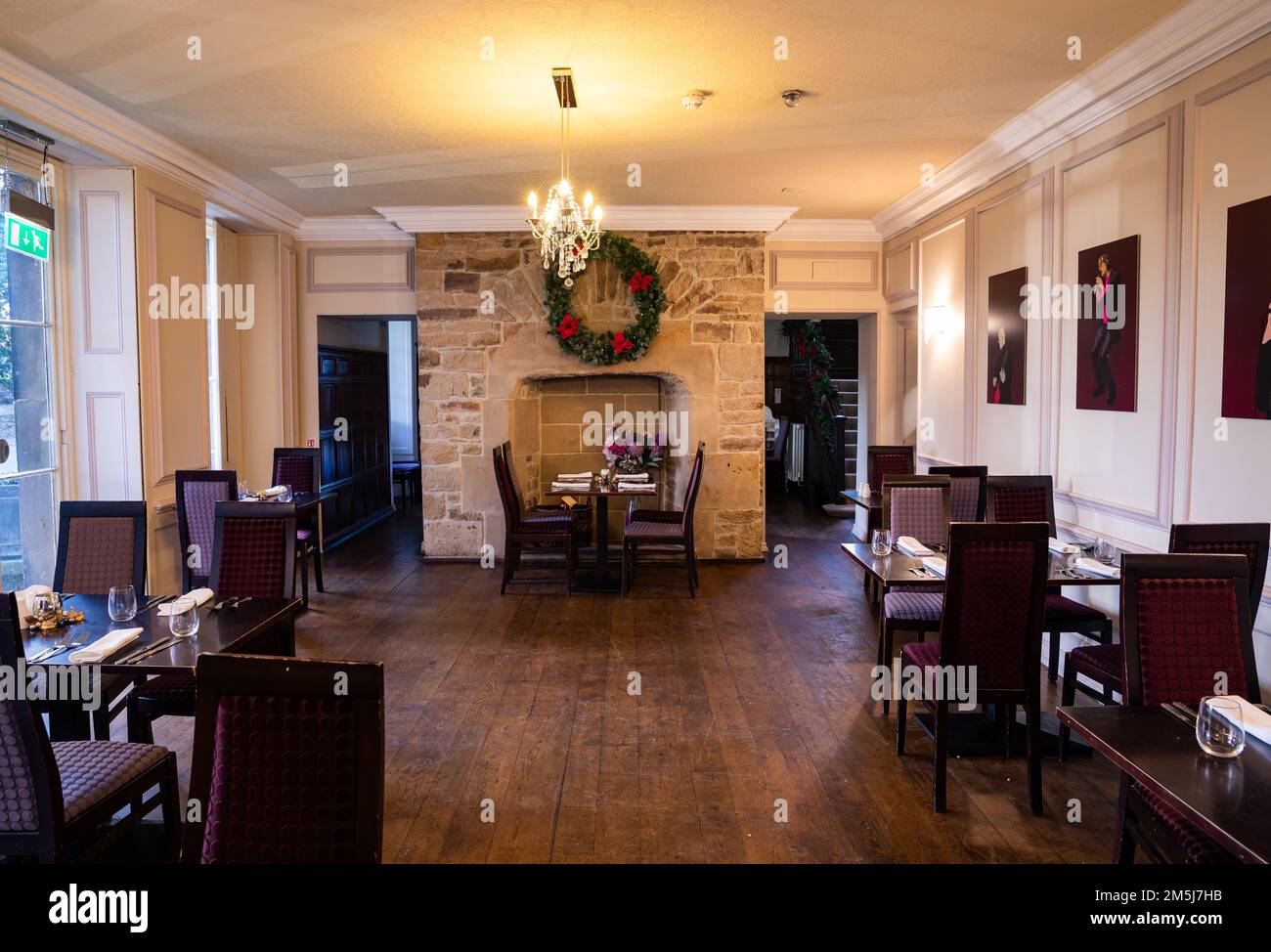 Dining Room in the Best Westen Plus Mosborough Hall Hotel in Sheffield, Uk Stock Photo