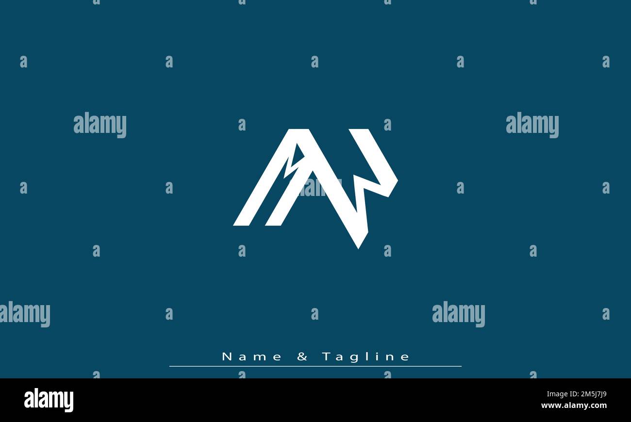 Alphabet letters Initials Monogram logo MW , WM Stock Vector