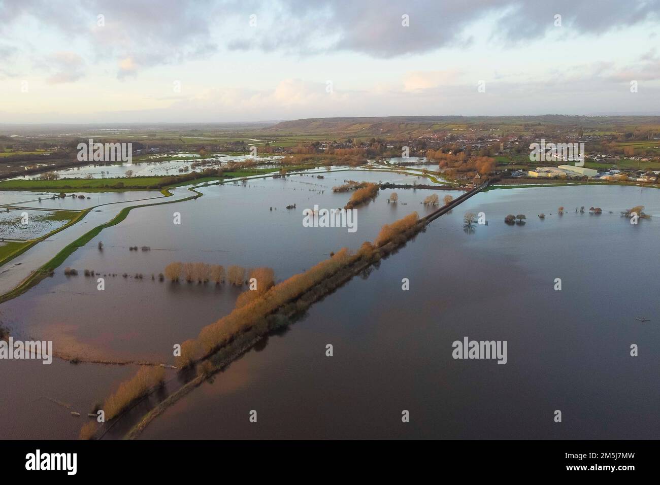 Muchelney Somerset, UK. 29th December 2022. UK Weather. View from the