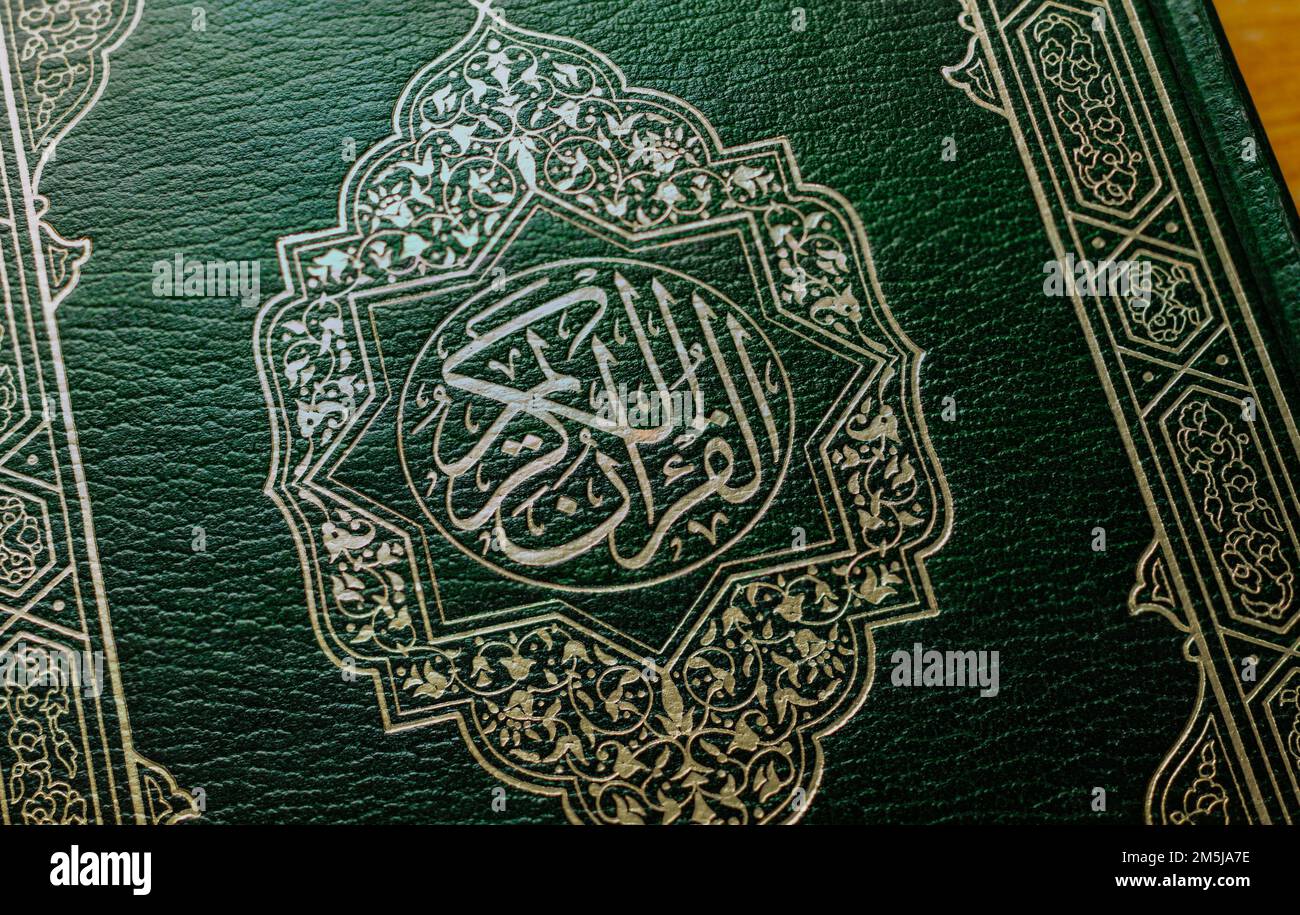 Quran holy books of Muslims, The holy Quran with Arabic calligraphy