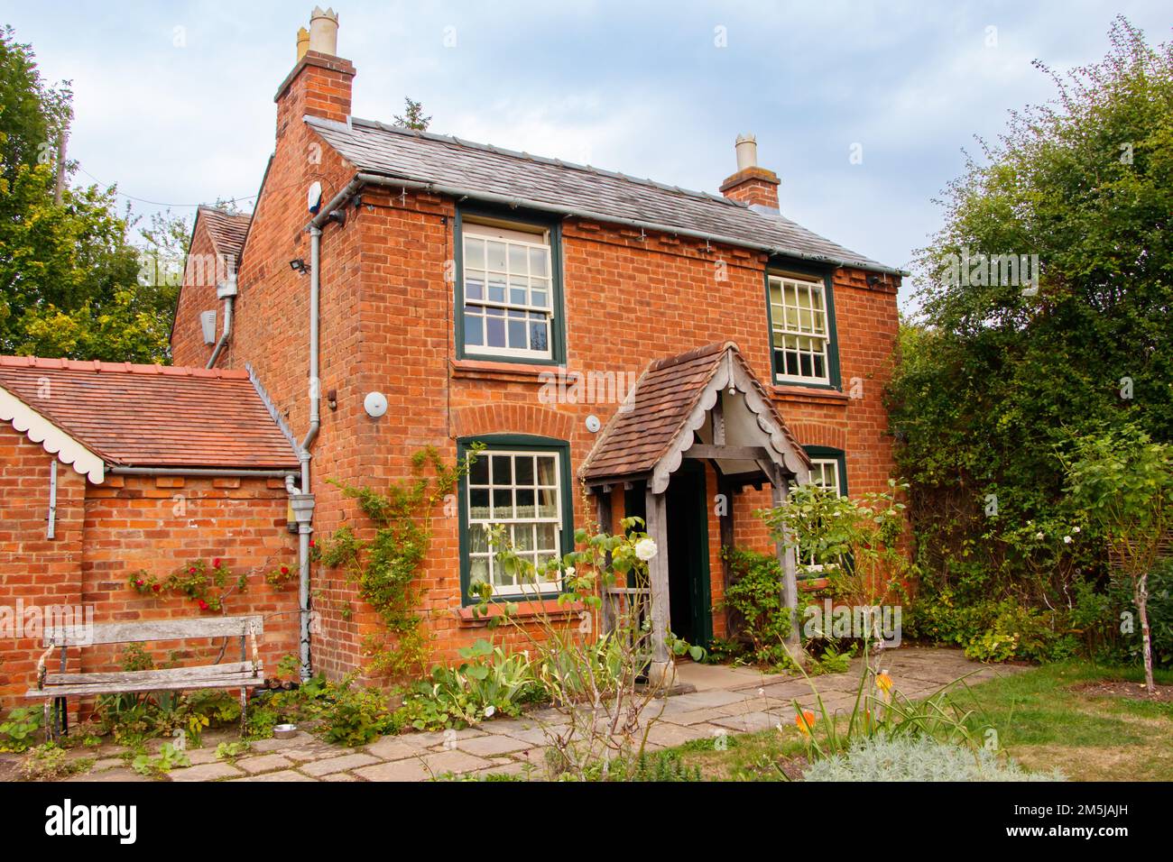 red brick house The Firs. Birthplace of composer Edward Elgar Broadheath Malvern Worcestershire UK Stock Photo