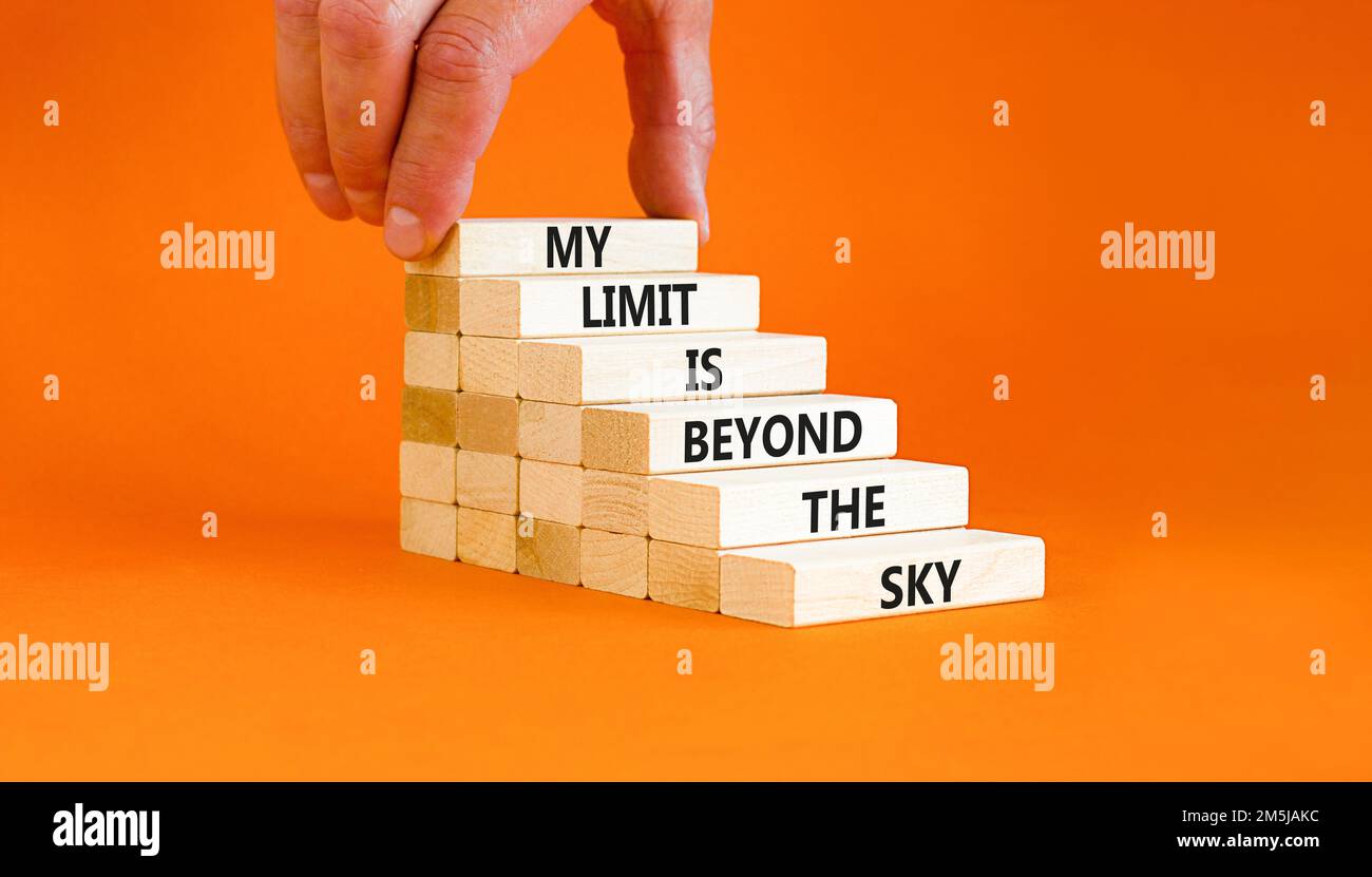 My limit is the sky symbol. Concept words My limit is beyond the sky on
