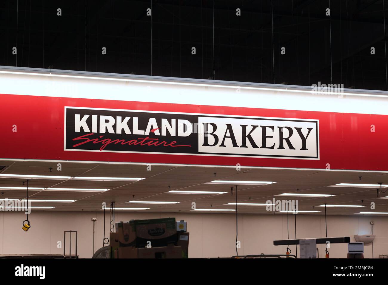 Honolulu, HI - December 23, 2022: Kirkland Signature brand bakery department inside Costco Wholesale shipping center. Stock Photo