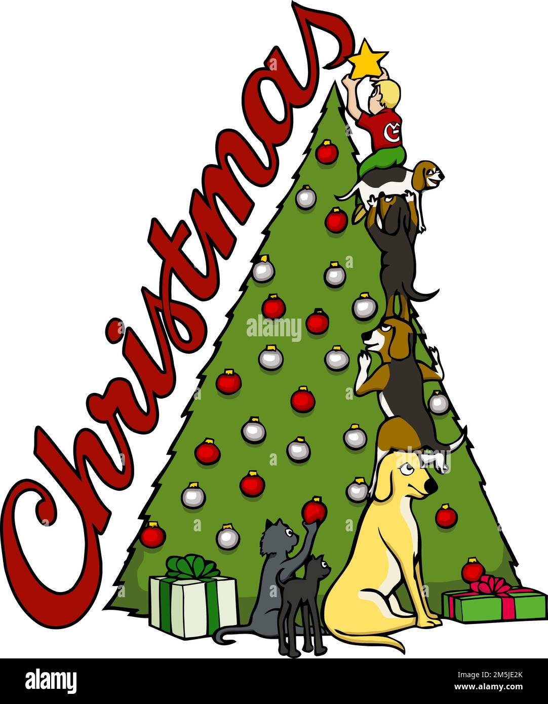 Christmas golden retriever Stock Vector Images Alamy