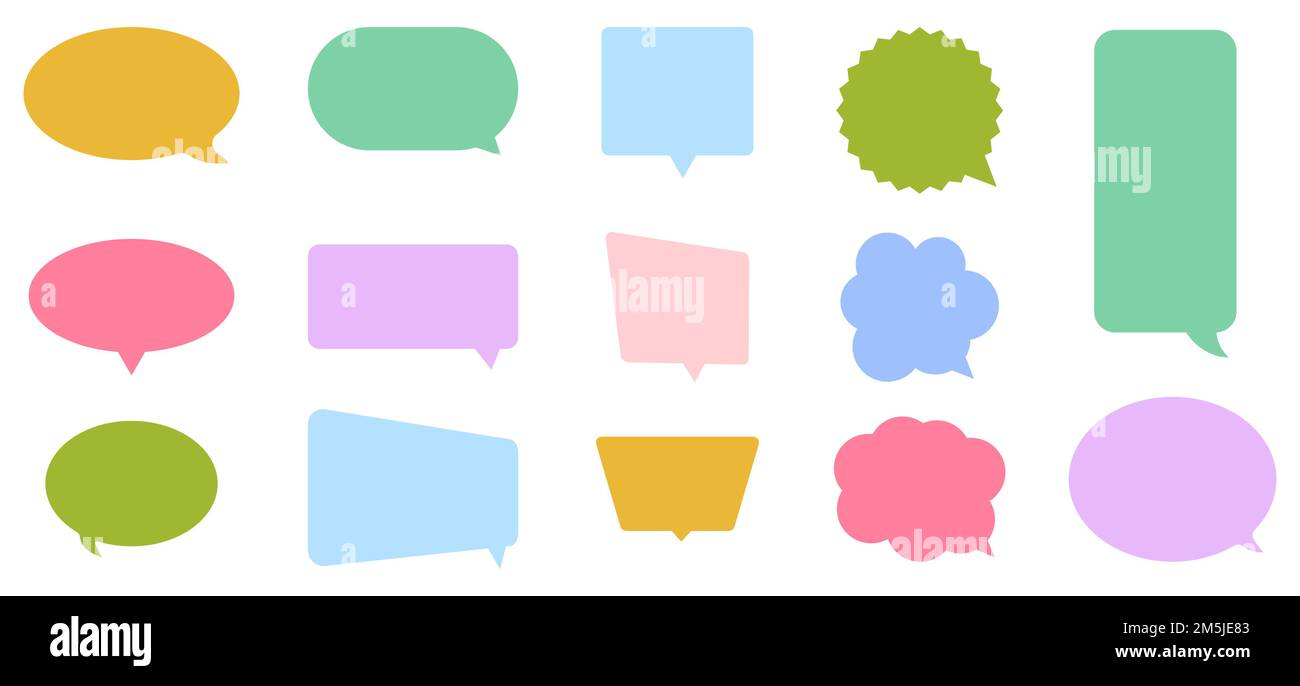 Set of colorful bubble speech icons. Banners, price tags, stickers ...