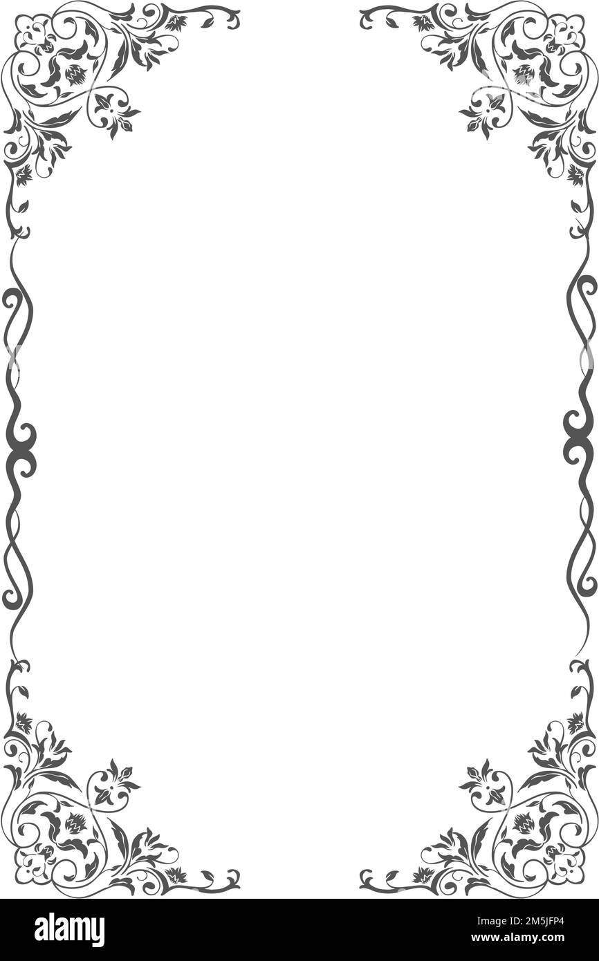 Simple and floral frame and border Stock Photo Alamy