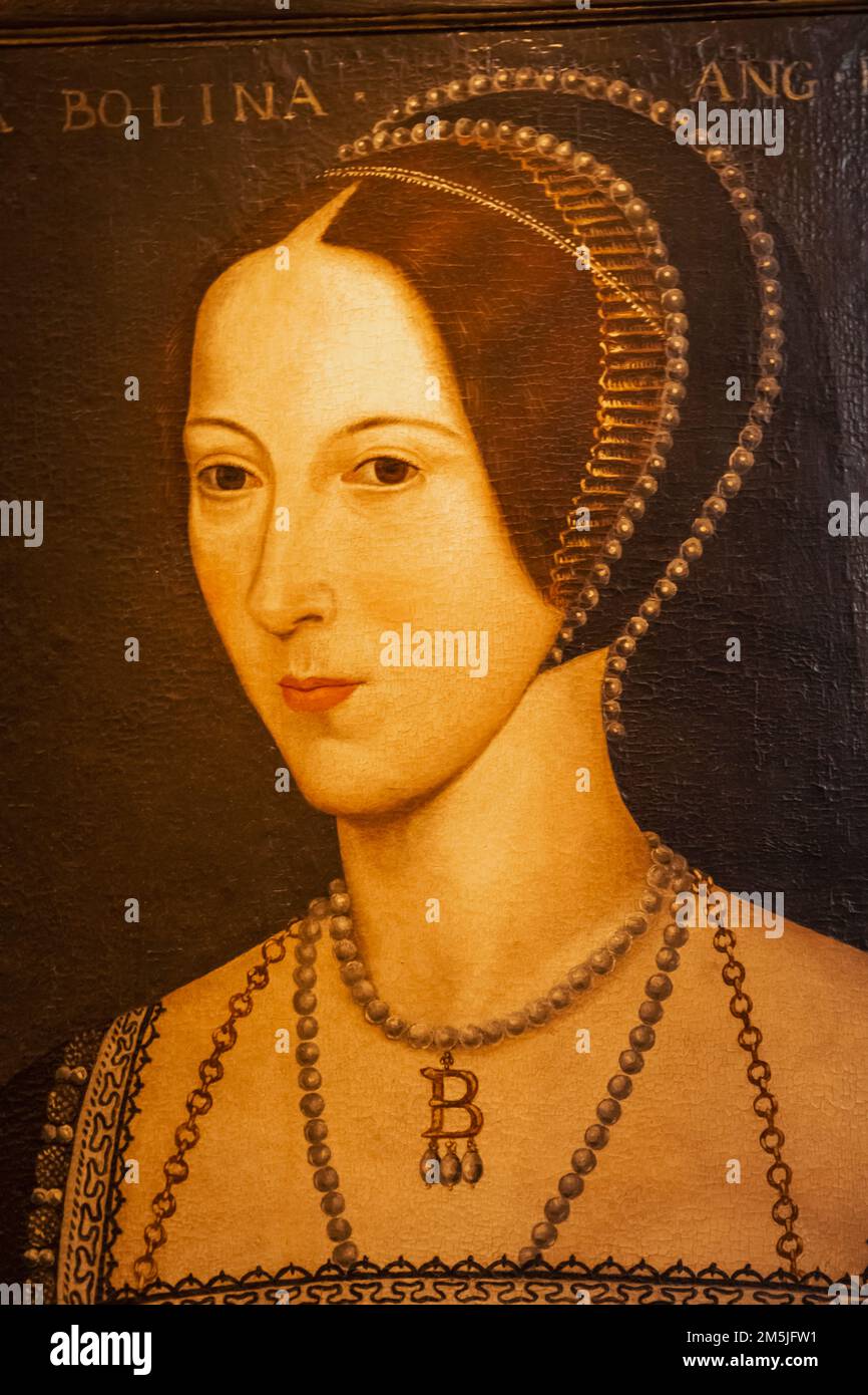 England Kent Hever Hever Castle Portrait Of Anne Boleyn Stock Photo england-kent-hever-hever-castle-portrait-of-anne-boleyn-stock-photo