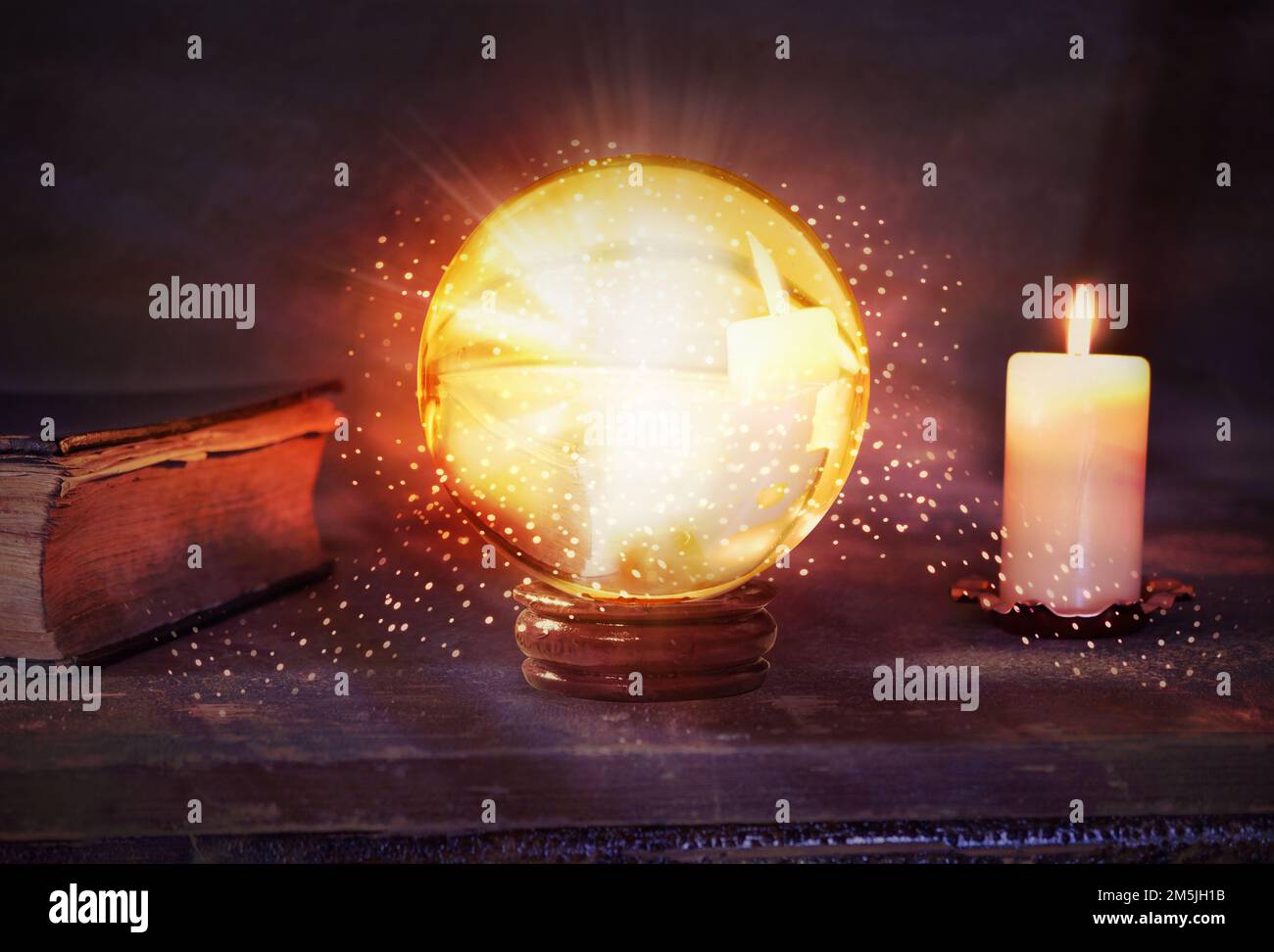 fortune teller medieval crystal ball sphere magic Stock Photo Alamy