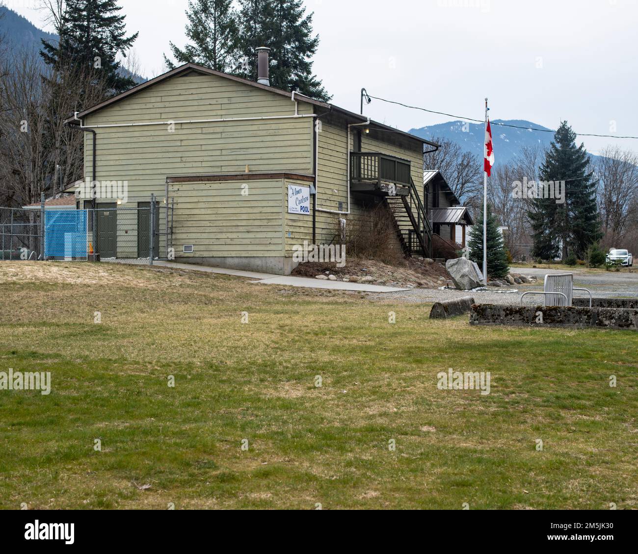 Almer Carlson Pool in North Bend, British Columbia, Canada Stock Photo