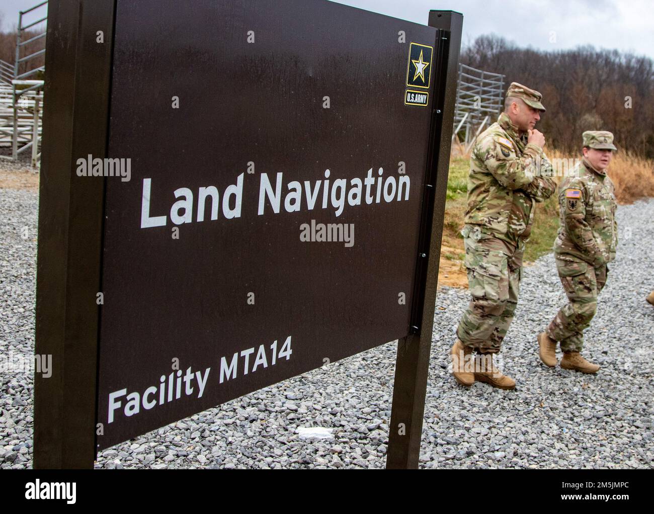 The start of the Fort Knox land navigation course March 19, 2022. Soldiers from 4th Battalion