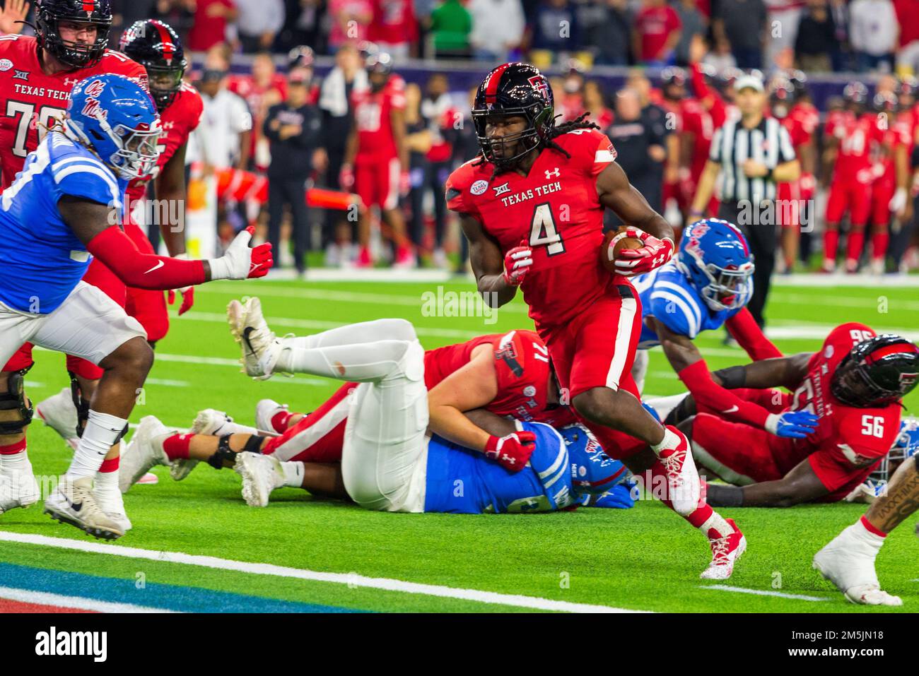 Texas Tech Red Raiders running back SaRodorick Thompson (4) carries the