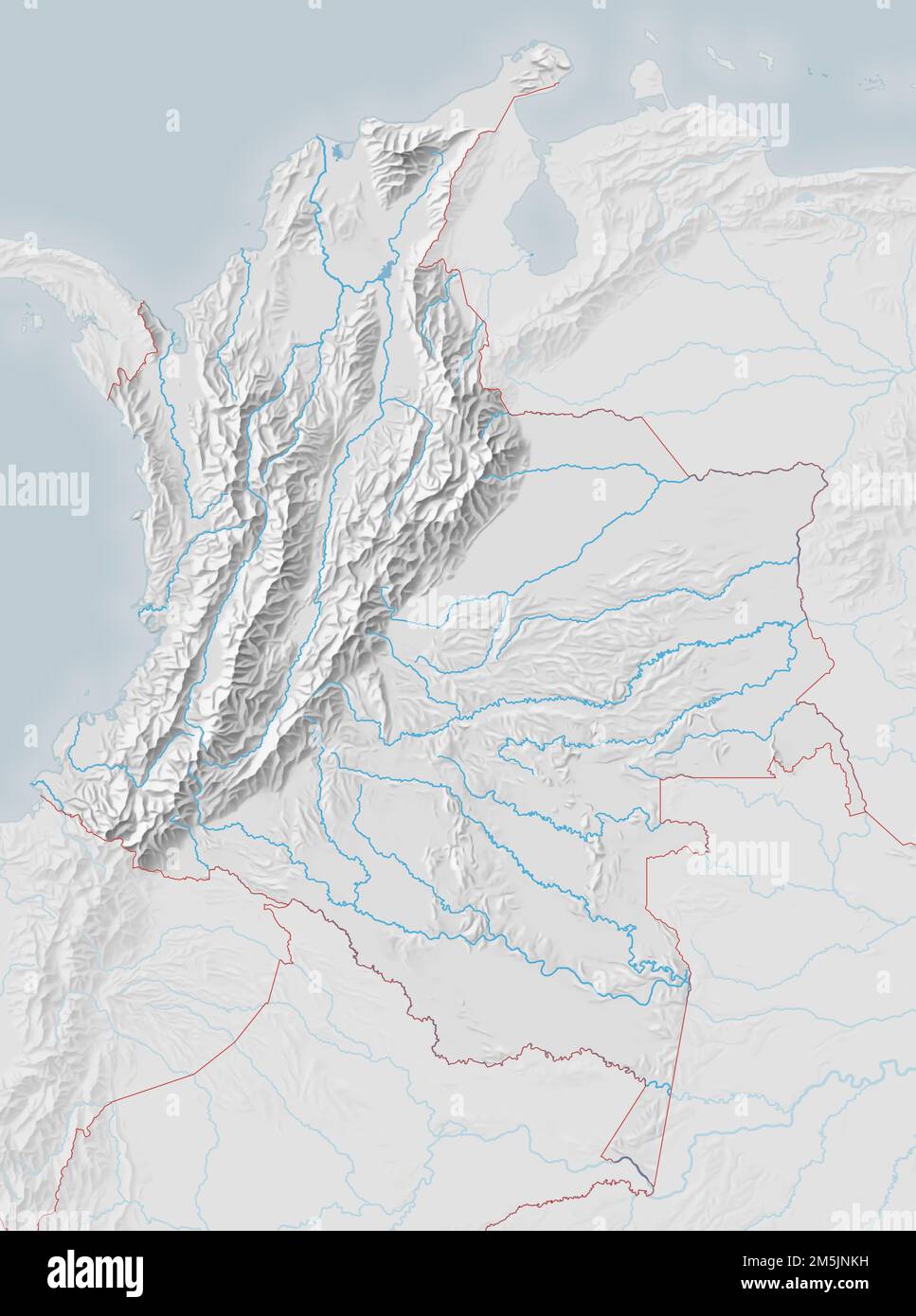 Topographic map of Colombia Stock Photo