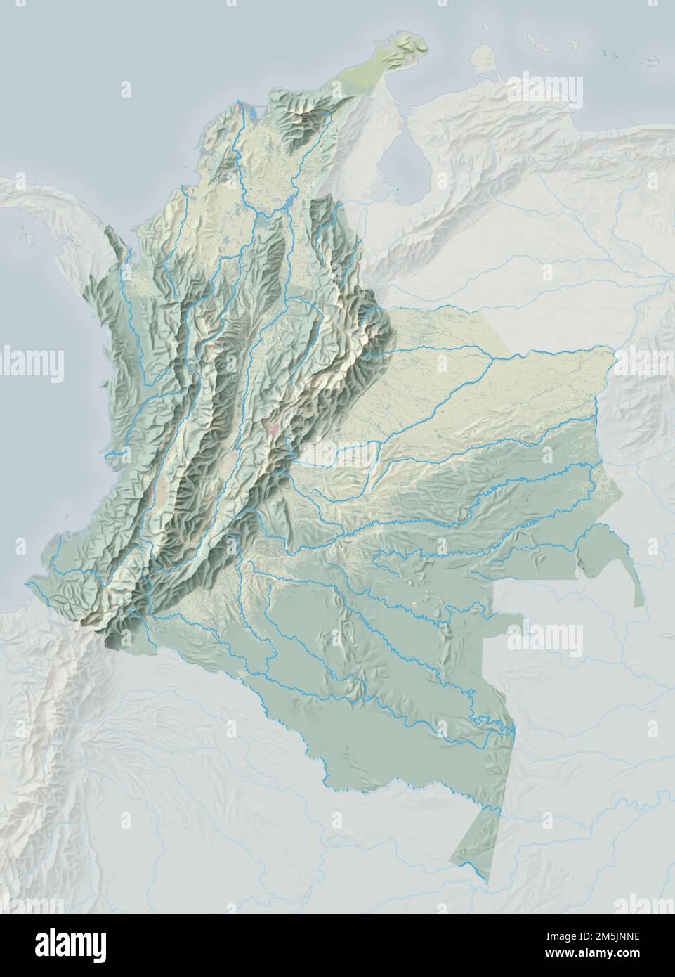 Topographic map of Colombia Stock Photo