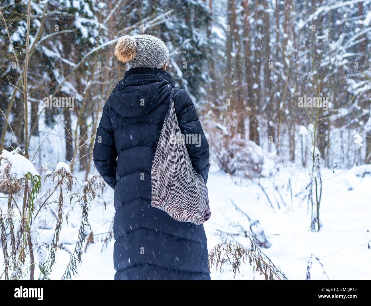 Beautiful Woman Wearing Fashionable Winter Clothes Stock Photo