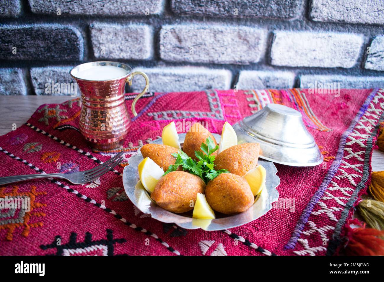 Traditional Turkish Food; "icli kofte", fried bulgur and minced meat
