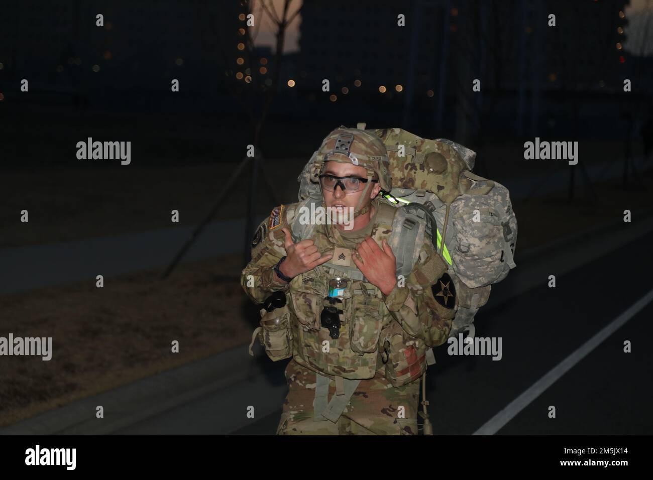Sgt. Nathaniel Declue participates in the ruck march for the Best ...