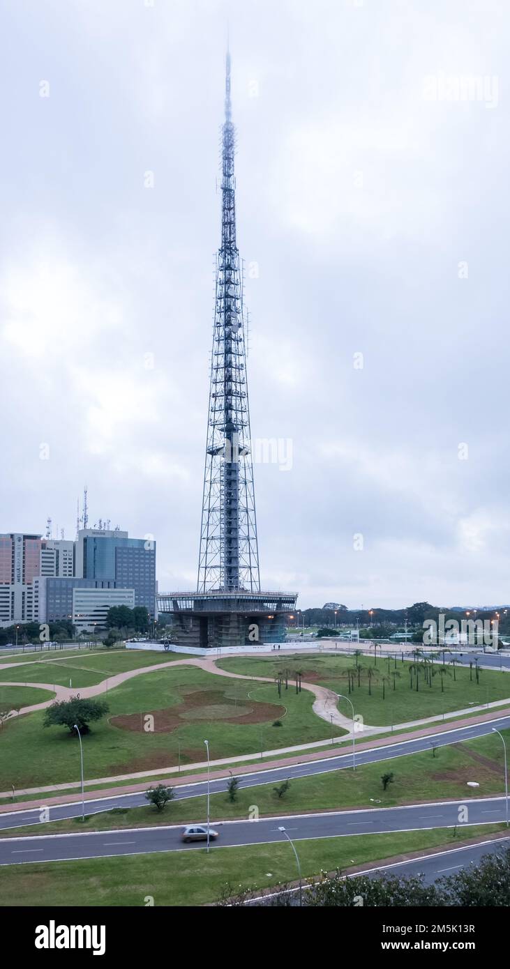 Architectural detail of the Brasília TV Tower located at the Burle Marx