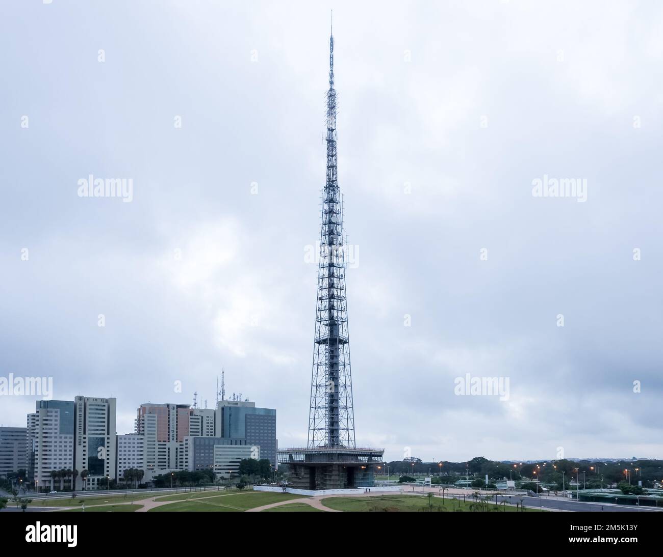 Architectural detail of the Brasília TV Tower located at the Burle Marx