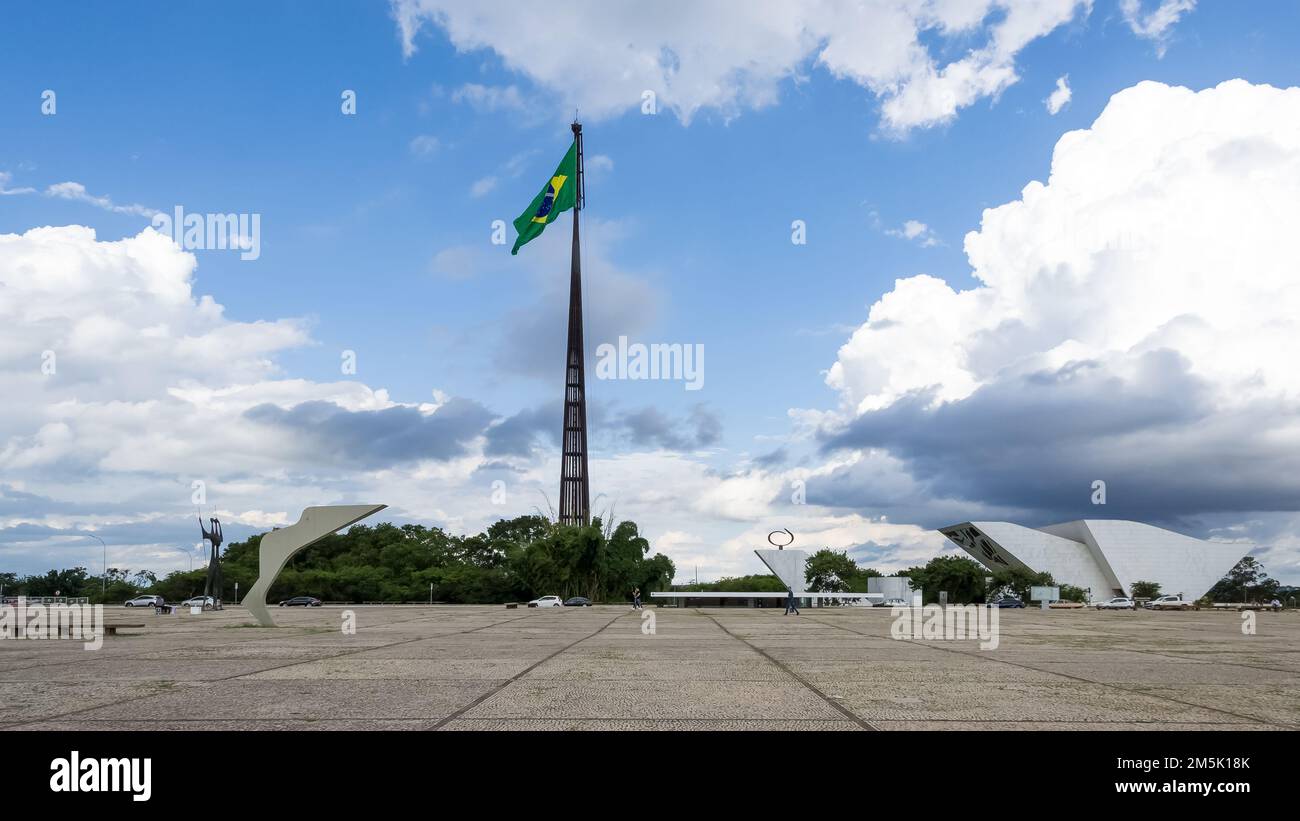 Architectural detail of Praça dos Três Poderes (Three Powers Plaza),  a plaza in the capital of Brazil designed by Lúcio Costa and Oscar Niemeyer Stock Photo