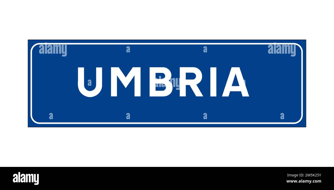 Umbria region entrance road sign in Italian language Stock Photo