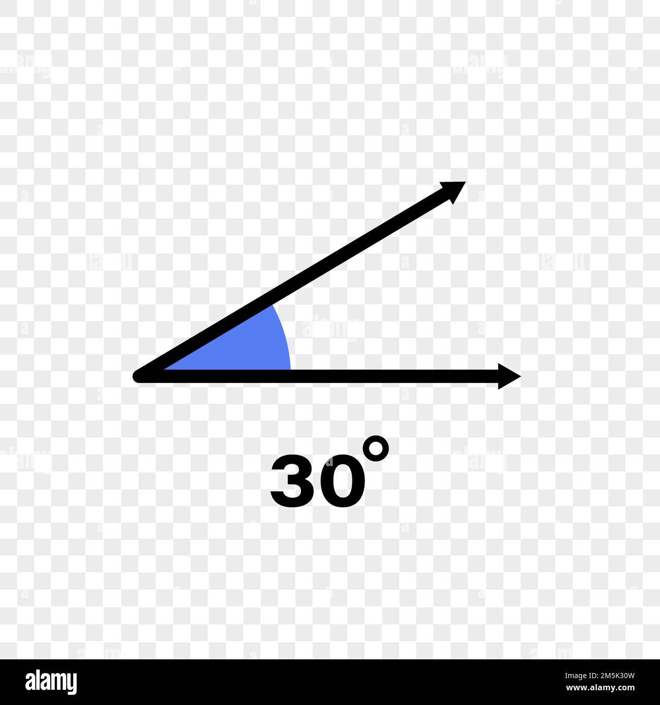 30 degree angle icon. Geometric symbol. Vector illustration on ...