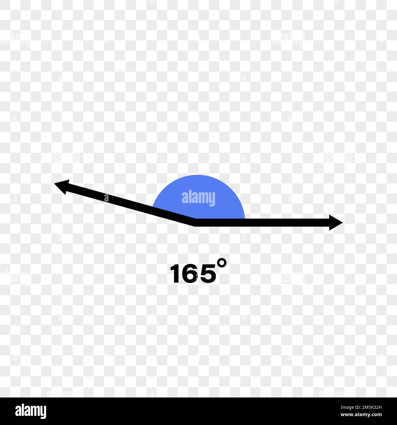 165 degree angle icon. Geometric symbol. Vector illustration on ...