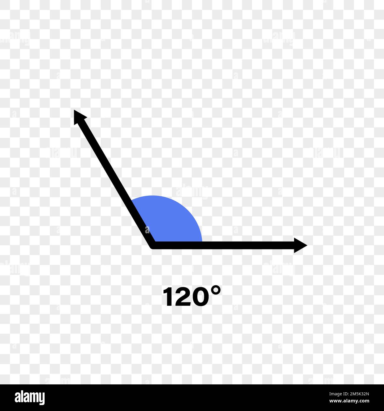 Angle icons set 120 90 60 45 30 15 degree Vector Image