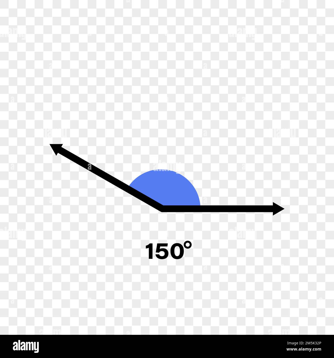 150 degree angle icon. Geometric symbol. Vector illustration on ...