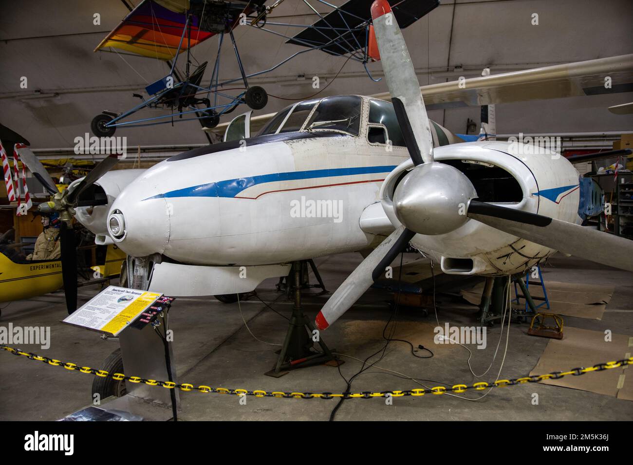 Gothenburg, Sweden - september 24 2022: Beech Twin Bonanza H 50 LN-DBE on display at Aeroseum Stock Photo