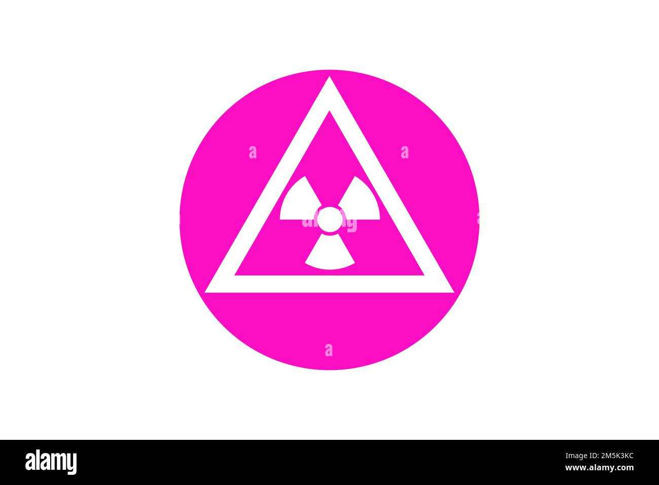 radiation symbol used for nuclear material, danger symbol for radioactive material or areas. Radioactivity symbol in circle with high visibility color Stock Photo