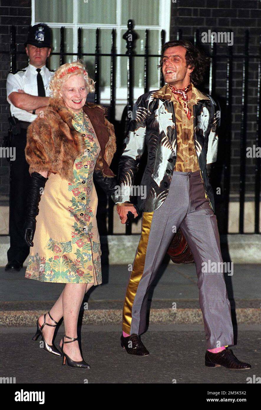 File photo dated 30/07/97 of Dame Vivienne Westwood accompanied by 