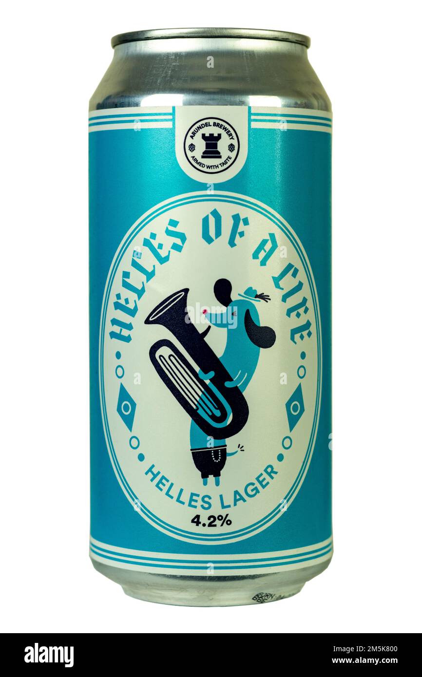 Arundel Brewery - Helles of a Life - Helles Lager - ABV 4.2%. Stock Photo