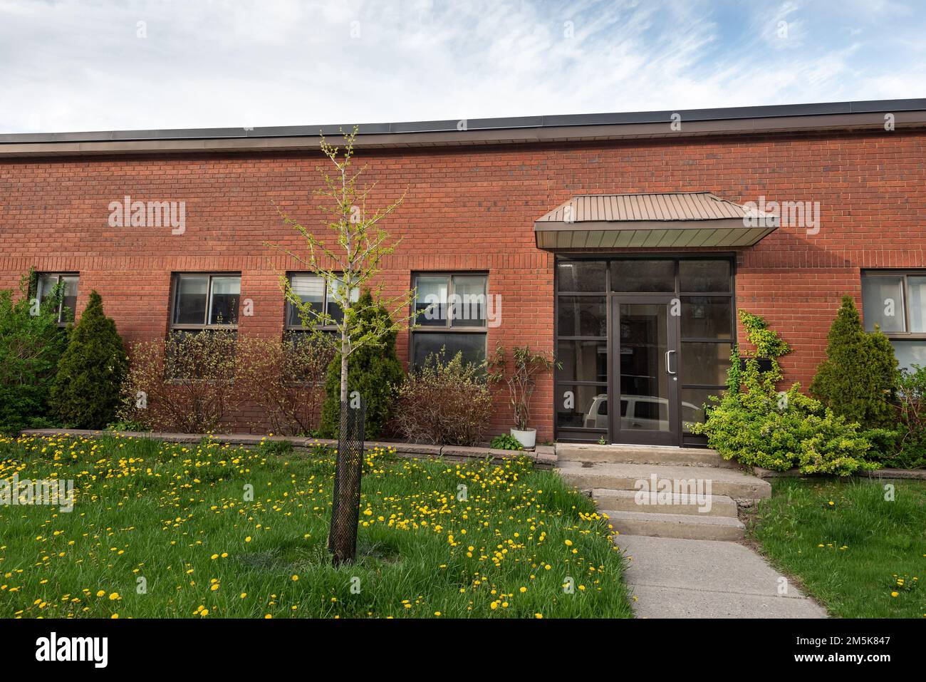 Small Building Face The exterior facade of a generic small building Stock Photo - Alamy