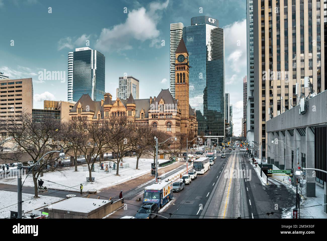 Queen Street with the Old City Hall in Downtown Toronto, Ontario, Canada Stock Photo