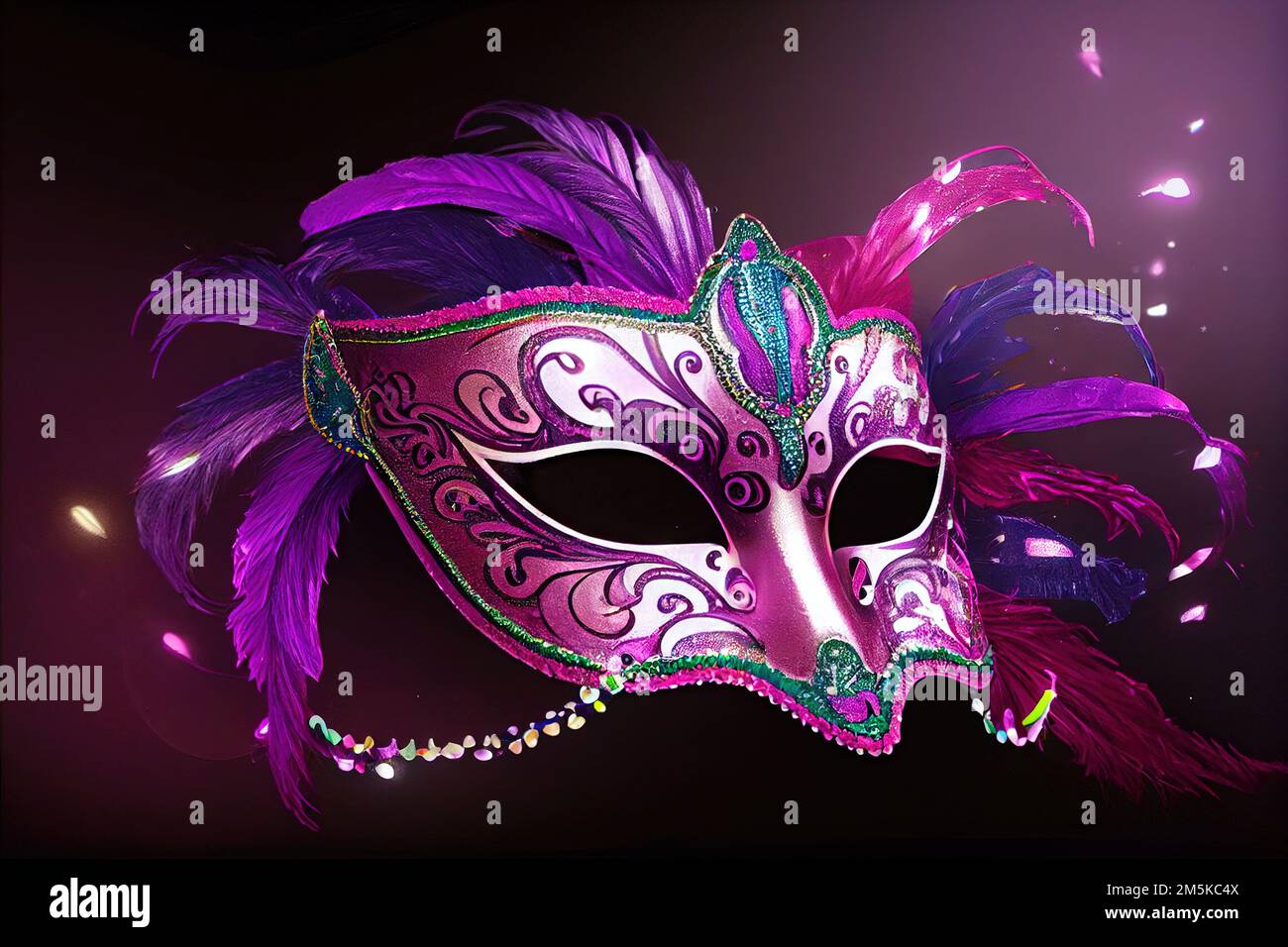 Mardi Gras Masks Traditional Mardi Gras masks in purple, gold, and