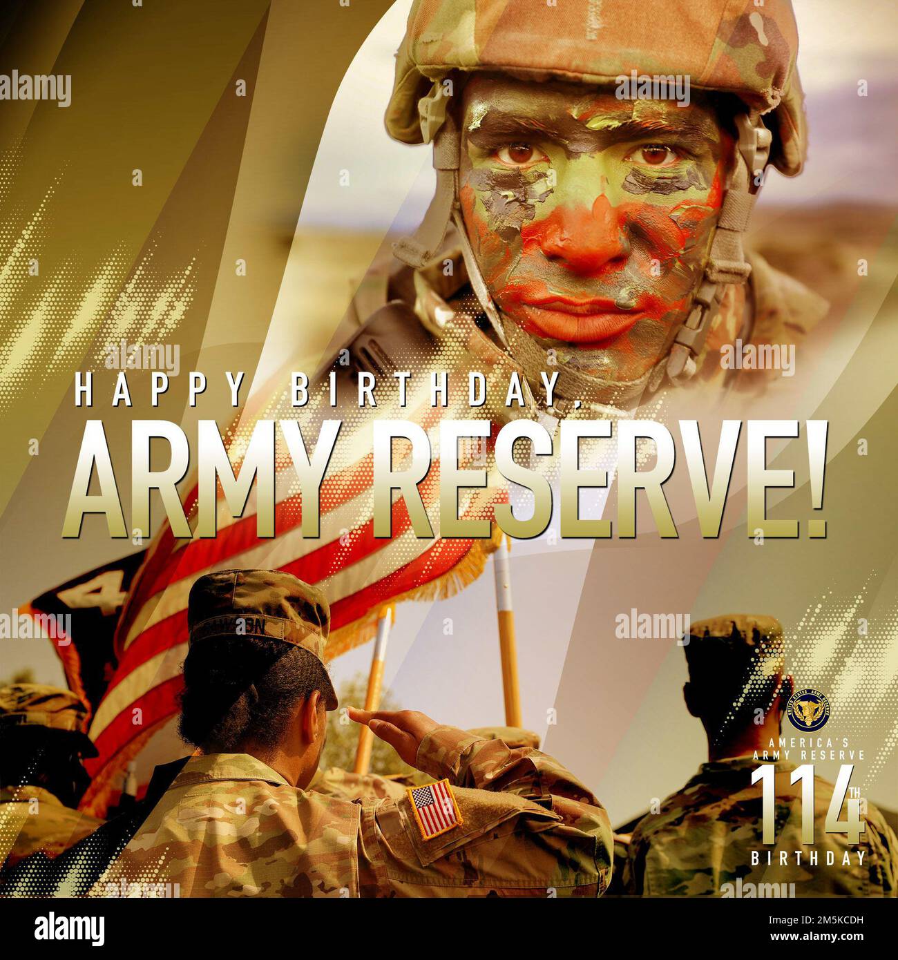 In celebration of the 114th birthday of the United States Army Reserve.    “America’s Army Reserve and its People, Shaping Tomorrow!” Stock Photo