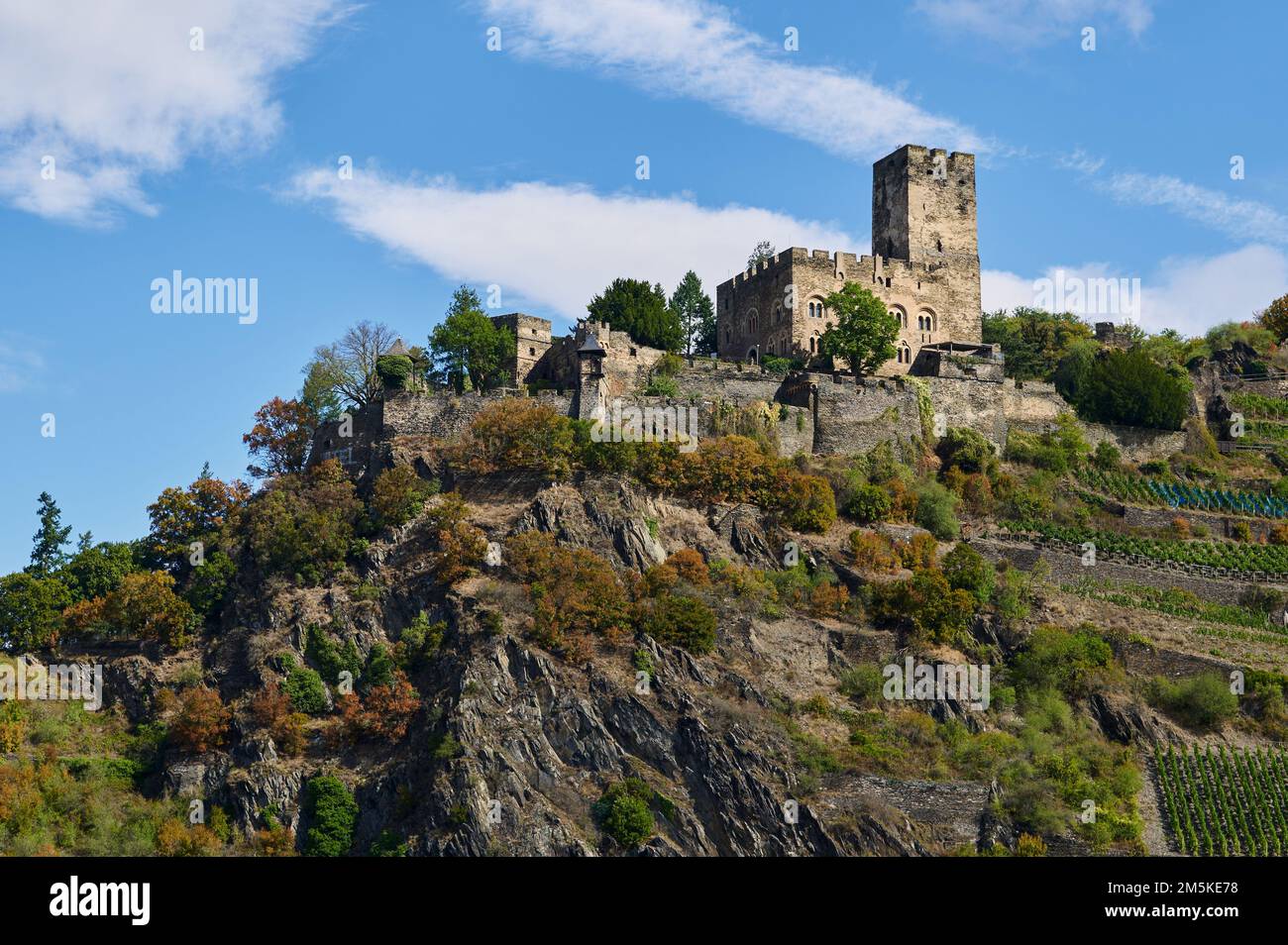 Castles along the Rhine river, Gutenfels UNESCO Site Germany Stock
