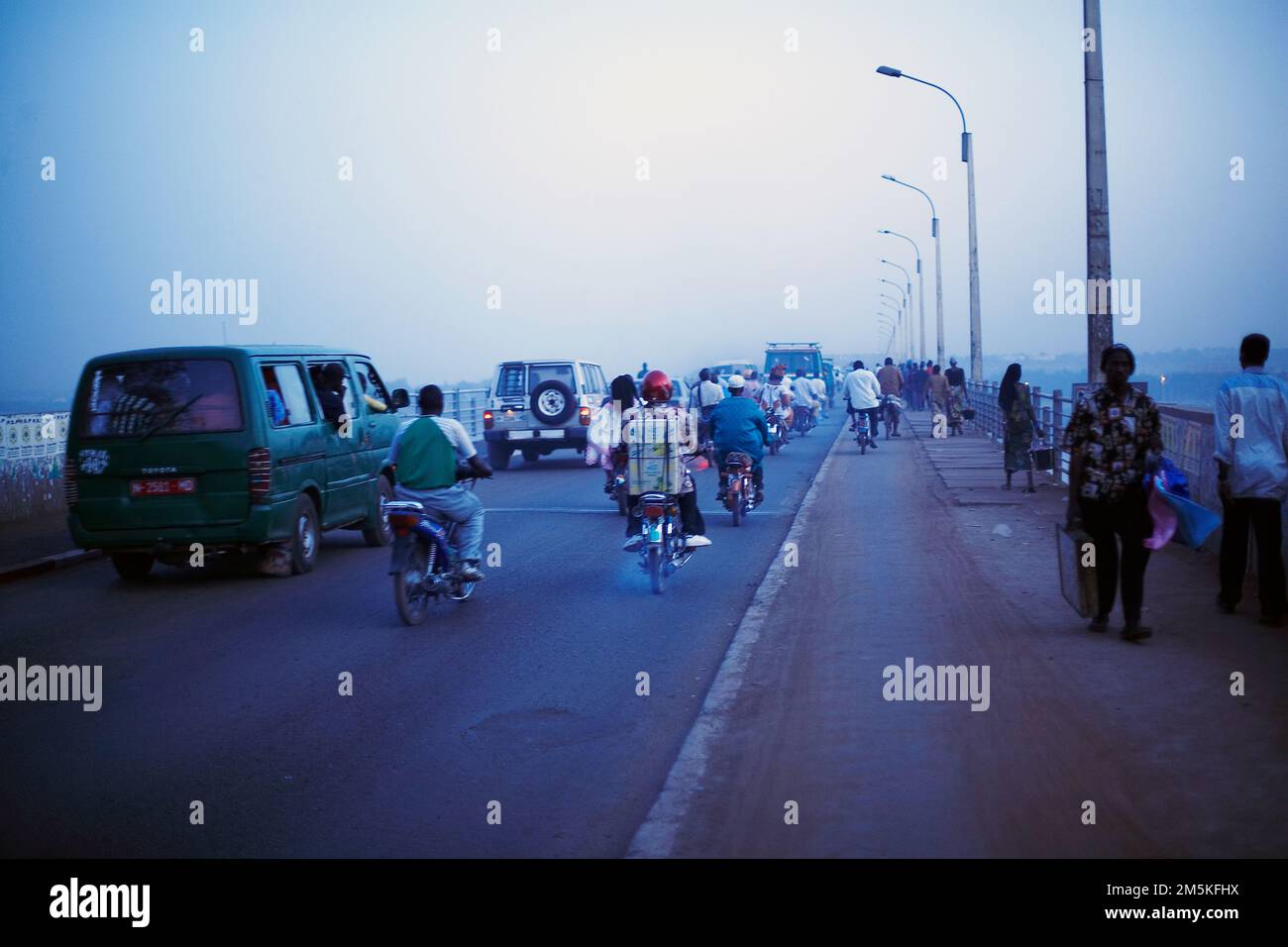 Martyrs Bridge (Pont des martyrs) on the river Niger in Bamako, Mali Stock Photo