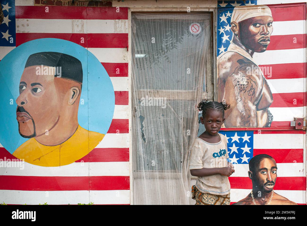 Mali Bamako barber shop Stock Photo