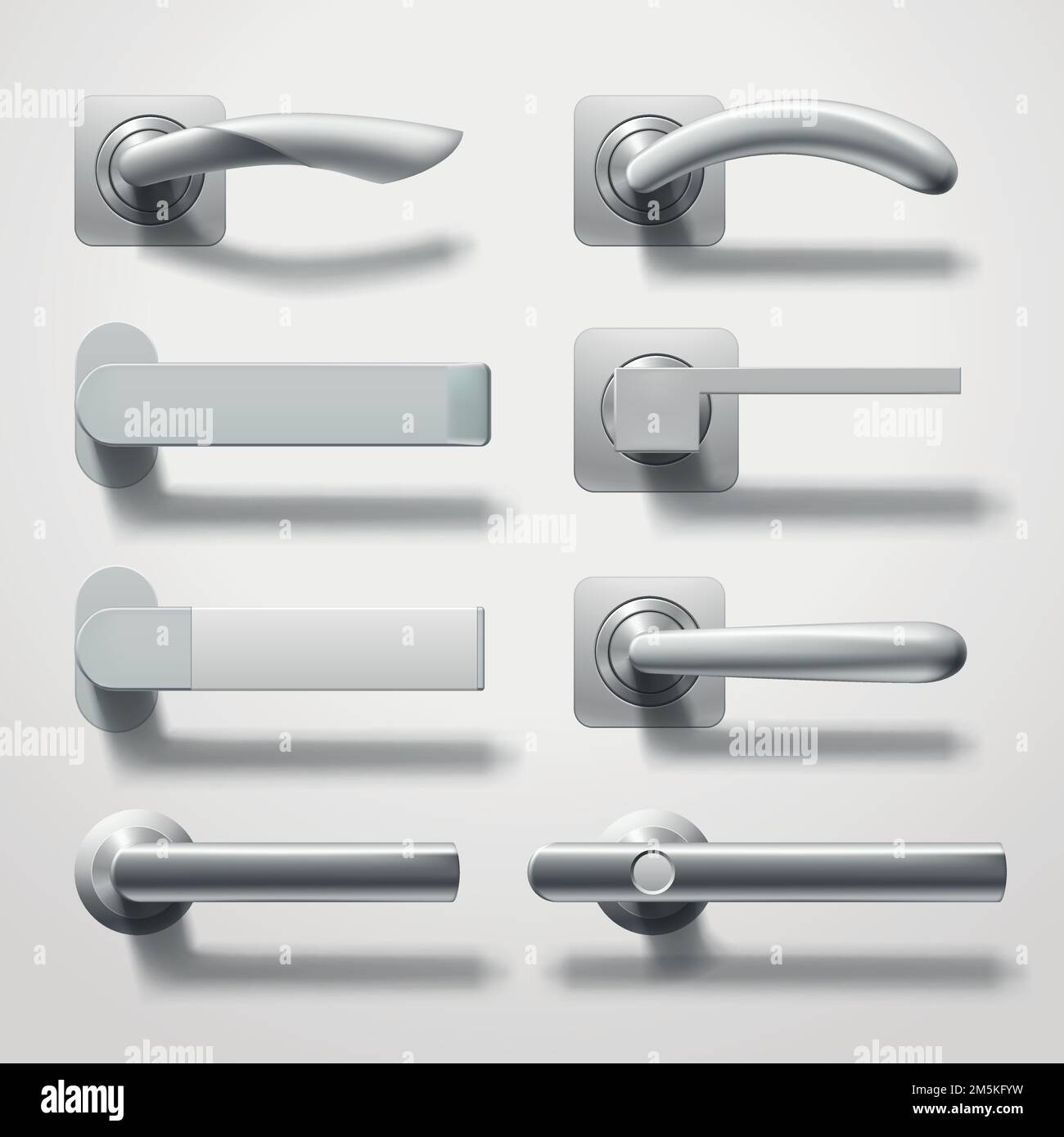 realistic door handles in set on white Stock Vector Image & Art - Alamy