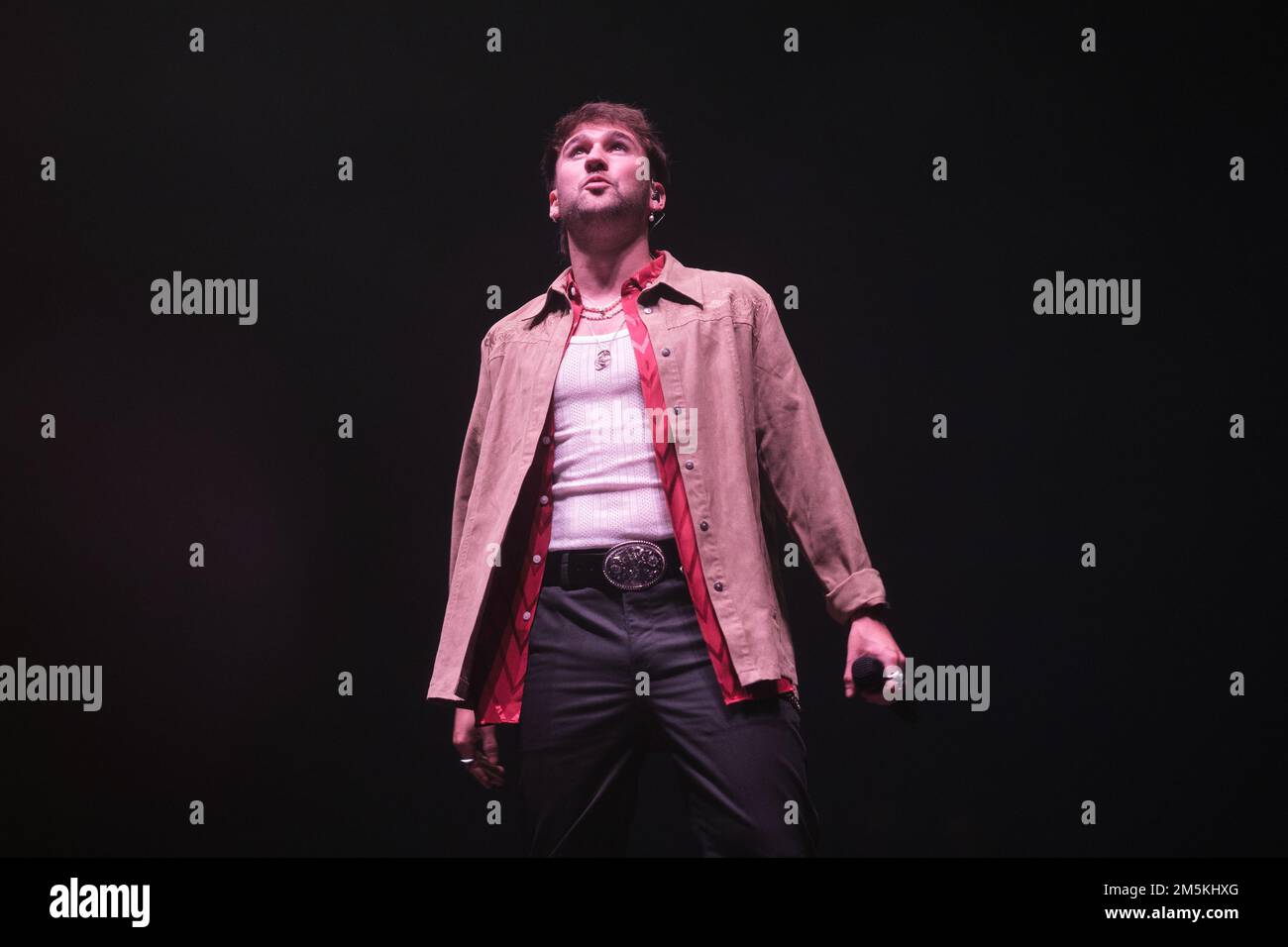 Madrid, Spain. 29th Dec, 2022. Singer Dani Fernandez performs during the first concert of his tour, at the Wizink Center in Madrid. (Photo by Atilano Garcia/SOPA Images/Sipa USA) Credit: Sipa USA/Alamy Live News Stock Photo