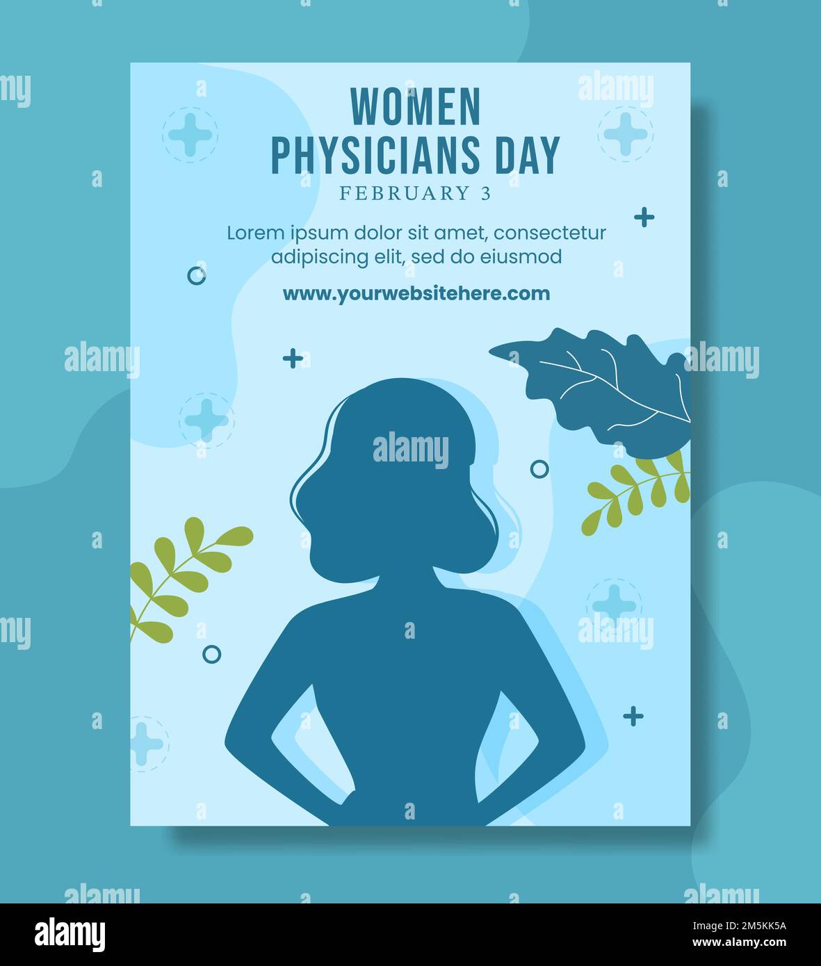 National Women Physicians Day Poster Flat Cartoon Hand Drawn Templates Illustration Stock Vector