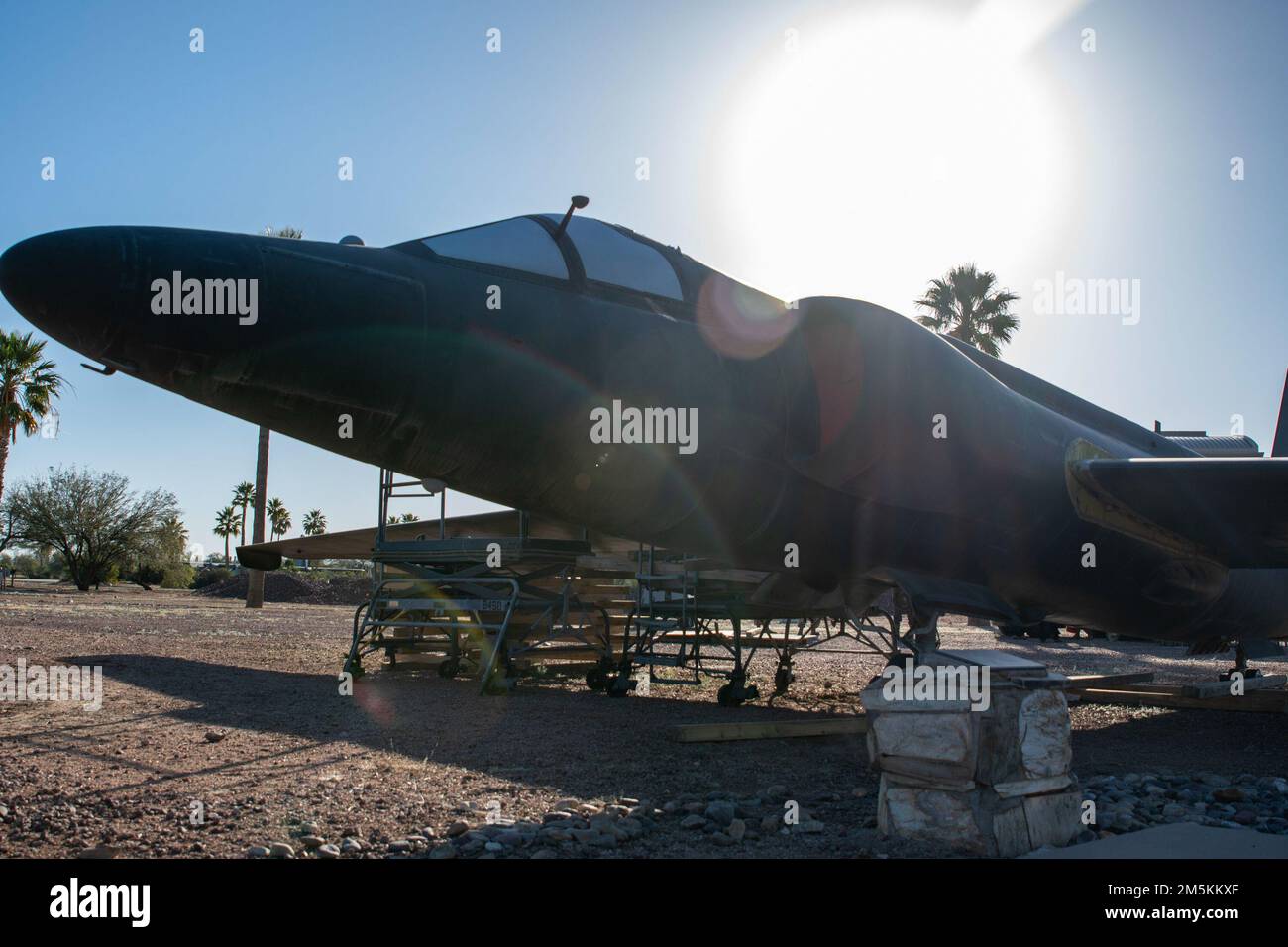 A static of a U2 Dragon Lady is on display at Heritage Park on Davis-Monthan Air Force Base, Arizona, March 22, 2022. In 1963 U2s were assigned to the 4028th Strategic Reconnaissance Weather Wing at DM, flying global missions. Stock Photo