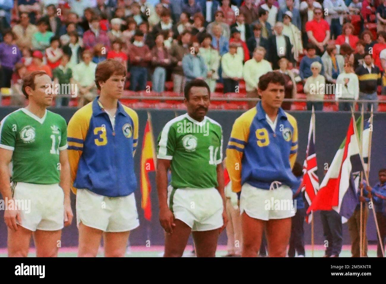 Game Action Shot - 1977 NASL New York Cosmos v St Louis Stars - Vtg Soccer  Slide