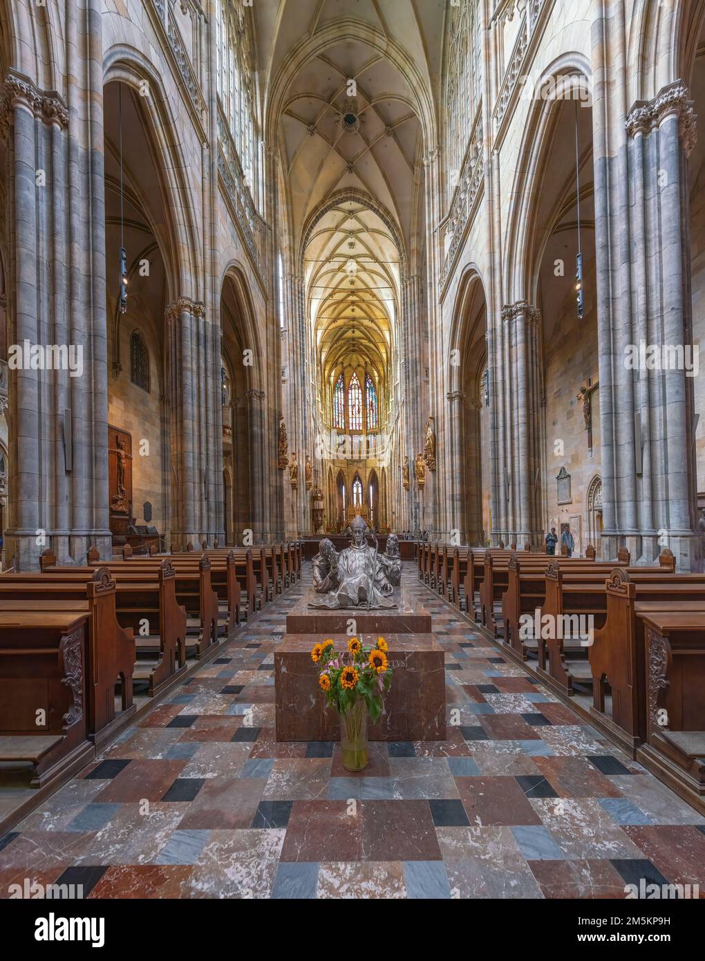 St. Vitus Cathedral Interior at Prague Castle - Prague, Czech Republic ...