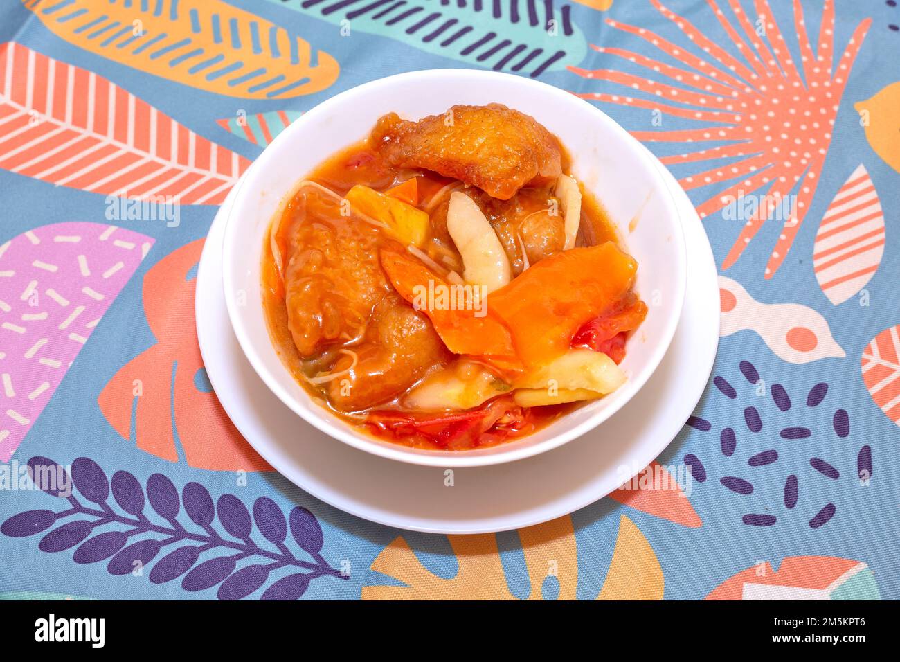 sweet and sour fish dish. Stock Photo
