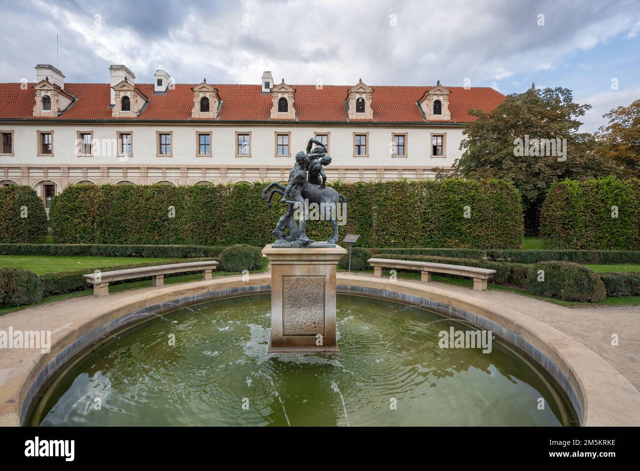 Hercules, Centaur Nessus and Deianira Fountain at Wallenstein Garden - Prague, Czech Republic Stock Photo