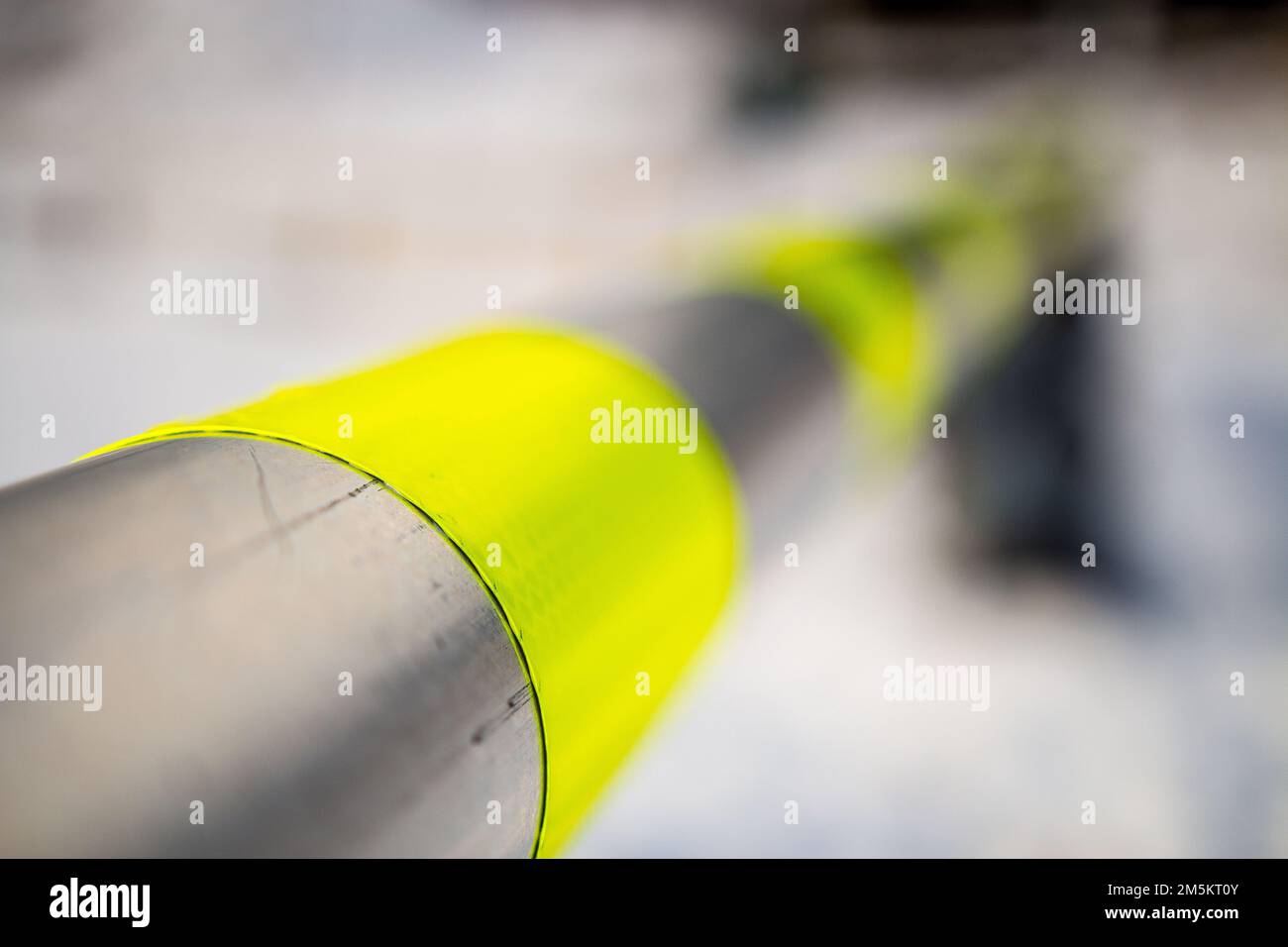 A closeup shot of industrial metal pipe against blur background Stock Photo