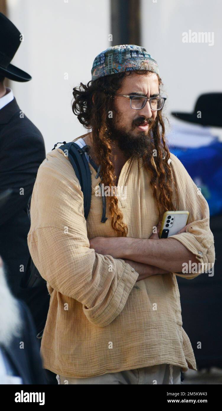 Portrait of a Jewish settler from the Occupied West Bank. Stock Photo